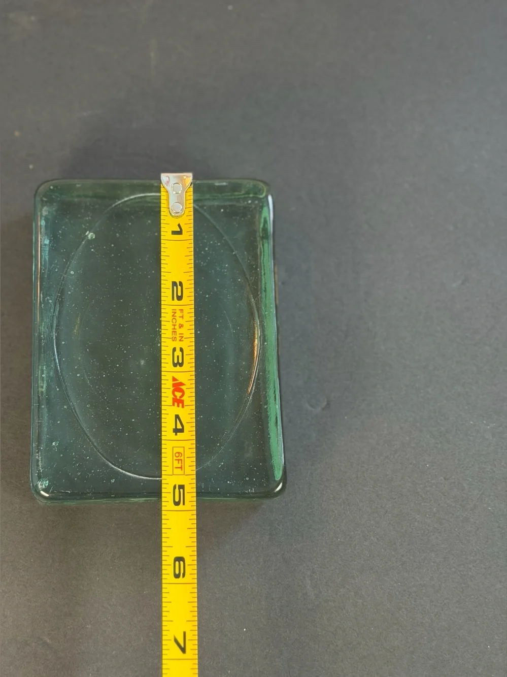 Green Glass Bar Soap Holder, Thick Glass 3.5x5